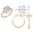 thumbnail image 4 of Dazzlingrock Collection Round White Diamond Square Frame Cluster Engagement Ring for Women (0.15 ctw, Color I-J, Clarity I1-I2) in 18K Rose Gold, Size 5, 4 of 6