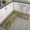 thumbnail image 2 of Nutksea Lemon Kitchen Rug Decor Set of 2, Washable Microfiber Running Rugs Lemon Decoration Mats 17"x 47" + 17"x 23" (Brown), 2 of 6