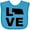 Turquoise, variant on Inktastic Love Nebraska Boys or Girls Baby Bib