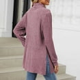 thumbnail image 3 of Ediodpoh Women's Half Turtleneck Long Sleeved Loose Split Pocket Sweater Top Womens Sweaters Purple M, 3 of 6