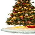 thumbnail image 3 of FabricLA White Faux Fur Tree Skirt Cut - 36 Inches with Rounded Edges (No Backing) for Holiday Decor, 3 of 8
