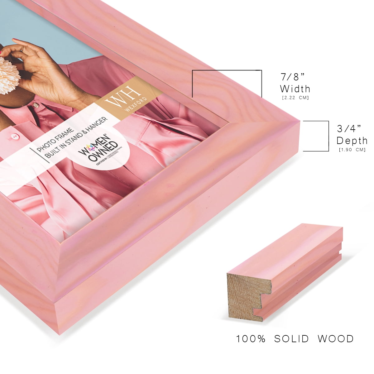 Woodgrain 3.5 in. x 5 in. Sunset Pink Picture Frame