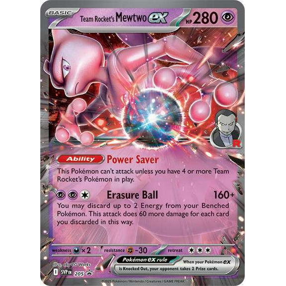 Pokemon Destined Rivals Promo Team Rocket's Mewtwo ex #205