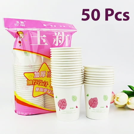 50Pcs Disposable Paper Cup Environmental Protection Thickened Hot/Cold ...