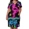 thumbnail image 3 of Vestido Retro de neón holgado con bolsillos para mujer vestidos de ceremonia ropa de verano, 3 of 7