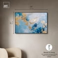 thumbnail image 5 of Deep Blue Gold Drift Canvas Blue Abstract Art by Art Remedy, Black Frame, 45" x 30", 5 of 7