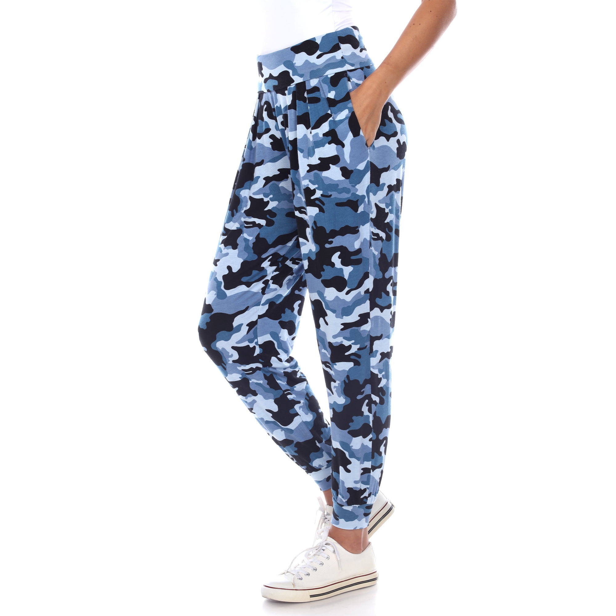 White Mark Women's Camo Harem Pants