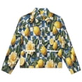 thumbnail image 4 of Jackets for Women Winter Coat Jackets Flannel Stand Collar Jacket(Lemons And Flowers on Checkered Background,Size:S-4XL), 4 of 7