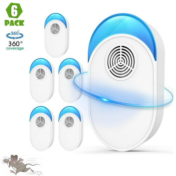 Meuvax 6 Packs Pest Control Repeler Indoor, Electric Mouse Repelent Ultrasonic Plug in for Mice Roaches Bug Rat Rodent Spider Insect for House Kitchen Garage Warehouse