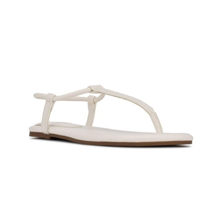 

Nine West Womens BASSIE3 Flat Sandals Thong Ankle Strap