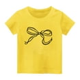 thumbnail image 2 of hengsof Girl's Bow Graphic Tees Short Sleeve Crewneck Cute Shirts for Girls Trendy, 2 of 5