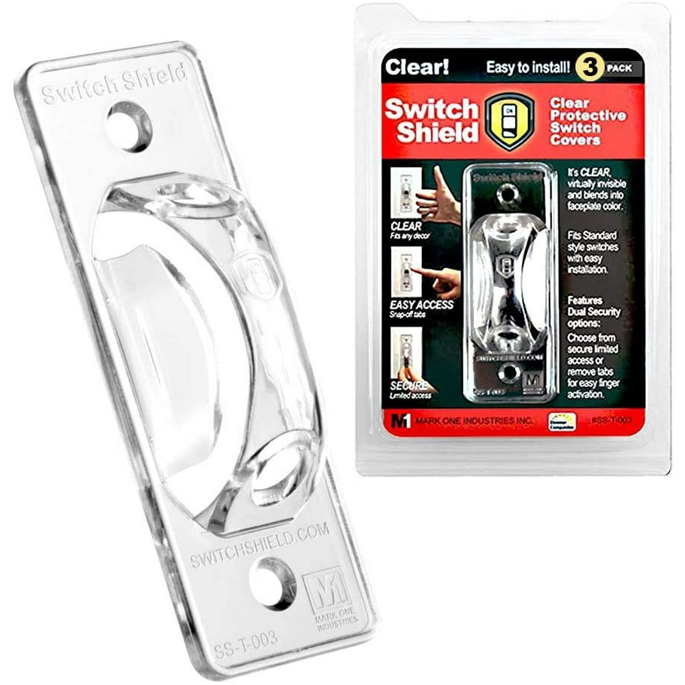 Clear Light Switch Guard / Cover (3 Pack) Toggle Style, ChildSafe