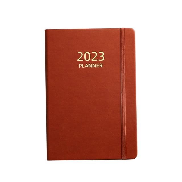 Cuaderno diario A5, diarios 2023 libretas objetivos hábitos seguimiento tapa 180 hojas 360 páginas para , marrón Salvador Planificador de cuaderno