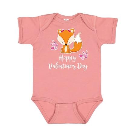 

Inktastic happy valentine s day fox white Gift Baby Boy or Baby Girl Bodysuit