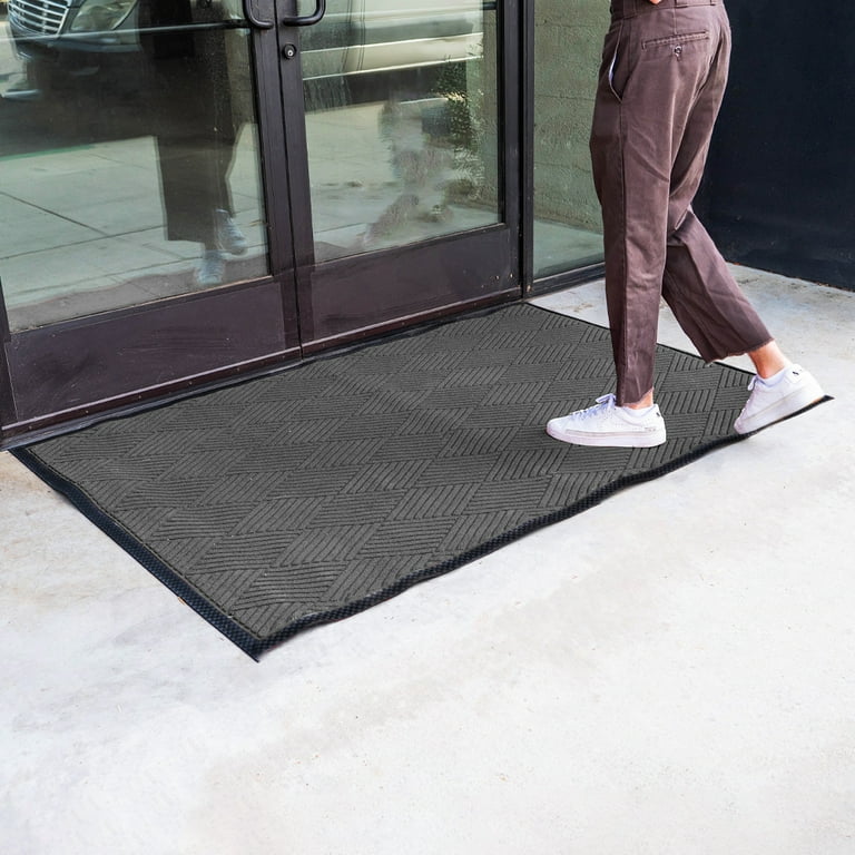 Envelor Door Mat Indoor Outdoor Front Doormat Commercial Grade Floor Mat  for Home, Office, Lobbies Entryway Rug Entrance Shoe Scraper Heavy Duty  Welcome Mat Non-Slip, Chevron, 48 x 72 Inches - Black 