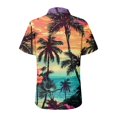 thumbnail image 5 of Huresd Hawaiian Shirts for Women Shirt 2024 Hawaiian Tropical Palm Tree Print Button Down Collar Short Sleeve 2024 Summer Beach Luau Party Tops Orange 317XL, 5 of 5
