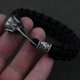 thumbnail image 3 of Odin Raven Skull Bracelet Mens Slavic Paracord Rope Bracelet Punk Biker Rock Party Accessories Nordic rune Jewelry, 3 of 5