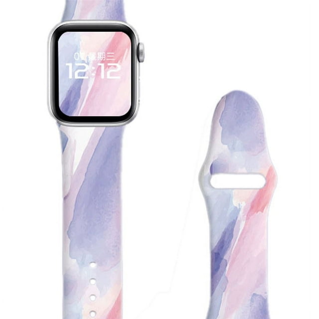Remplacement de Bracelet de Montre Douce, Bracelet en Silicone Imprimé Floral Compatible pour I Montre Bracelet de Montre en Silicone Valeur Imbattable
