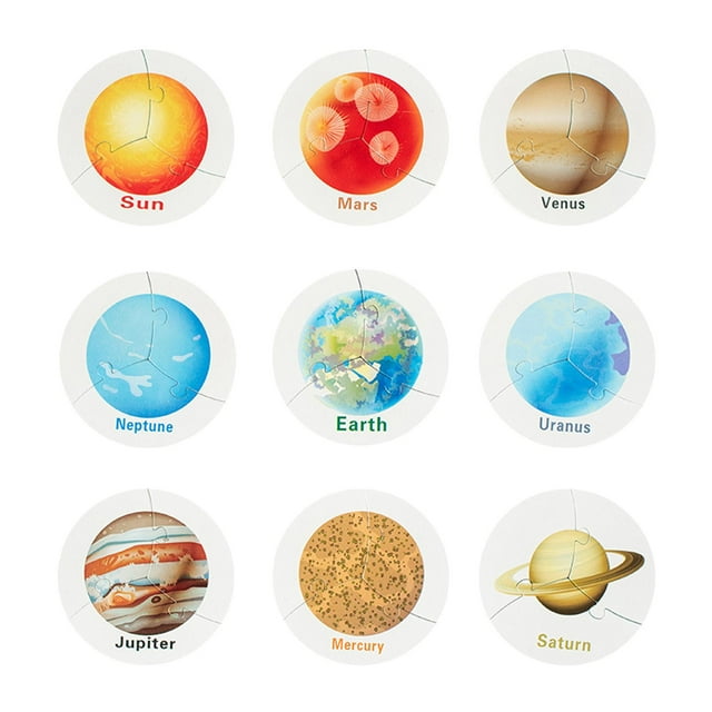 Rompecabezas del , juguete educativo, pensamiento lógico, planetas de madera, rompecabezas, desarrollo cognitivo para niñas y niños