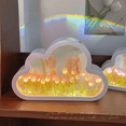thumbnail image 3 of Lámpara de Noche Belug con Espejo Nube y Tulipanes Artificiales Blanco, 3 of 5