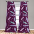 thumbnail image 4 of Ambesonne Feathers Curtains, Hippie Plumes Arrows Print, Pair of 28"x63", Dark Magenta Rose Lilac, 4 of 5