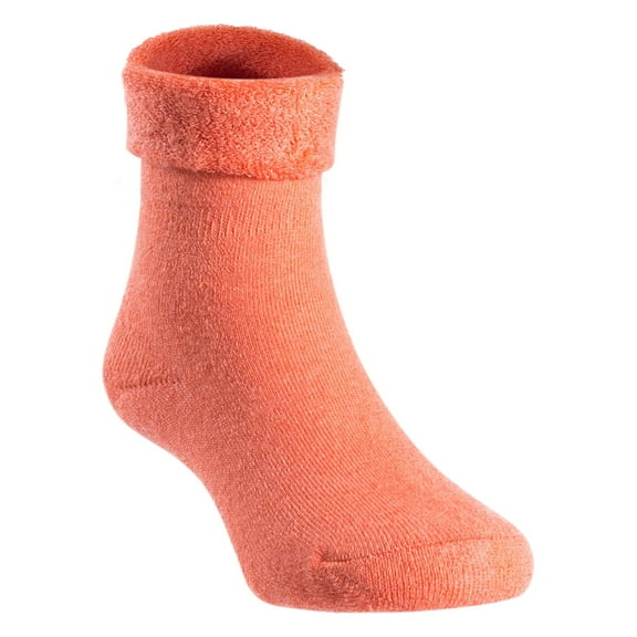 Lian LifeStyle Children's 1 Pair Wool blend Crew Socks Plain, Size 12M-24M, Orange