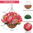 thumbnail image 2 of Artificial Hanging Flowers Basket for Outdoors Fake Hanging Plants Spring Summer Decoration UV Resistant for Garden Front Porch Patio Balcony Decor, 2 of 6