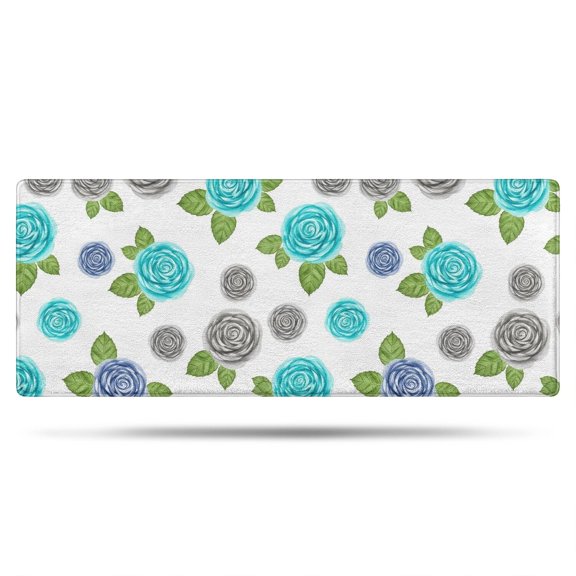 Pioneer Flower Floral Print Pattern Bathroom Rugs Mat, Non Slip Microfiber Bathroom Rug with Rubber Backing, Soft Mats for Bathroom Floor Tub Shower, 24"x60"