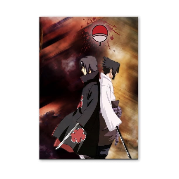 New Naruto Poster Kakashi Sasuke Itachi Uchiha Akatsuki Anime Character Canvas Art Painting for Modern Home Decoration Aesthetic40X50cm Unframed Gao Jinjia LED
