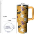 thumbnail image 2 of 40oz Halloween Tumbler With Handle and Straw, Gifts for Women Men, Cute Ghost Cartoon Pumpkin Skull Gothic Horror Coffee Mug Water Bottle, Spooky Stainless Steel Insulated Cup, 2 of 6