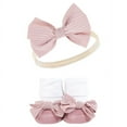 thumbnail image 5 of Hudson Baby Infant Girl Headband and Socks Giftset, Blue Blush Floral, One Size, 5 of 6