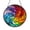 Acrylic 3.5 Inch, variant on Rainbow Swirl Ceramic Ornament, Round Stained Glass Style Hanging Decoration, Colorful Window or Tree Suncatcher Gift