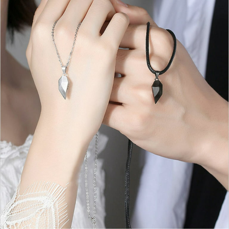  2Pcs Magnetic Love Heart Pendant Necklace Set - Mutual