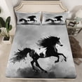 thumbnail image 2 of Castle Fairy Galloping Horse Twin Sheet Sets for Children Boys Girls,Black Grey Bedding, 2 of 7