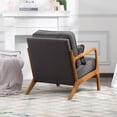 thumbnail image 4 of Gewnee Accent Chair Mid-Century Modern Chair with Pillow Upholstered Lounge Arm Chair with Solid Wood Frame & Soft Cushion for Living Room, Bedroom, Balcony, 4 of 12