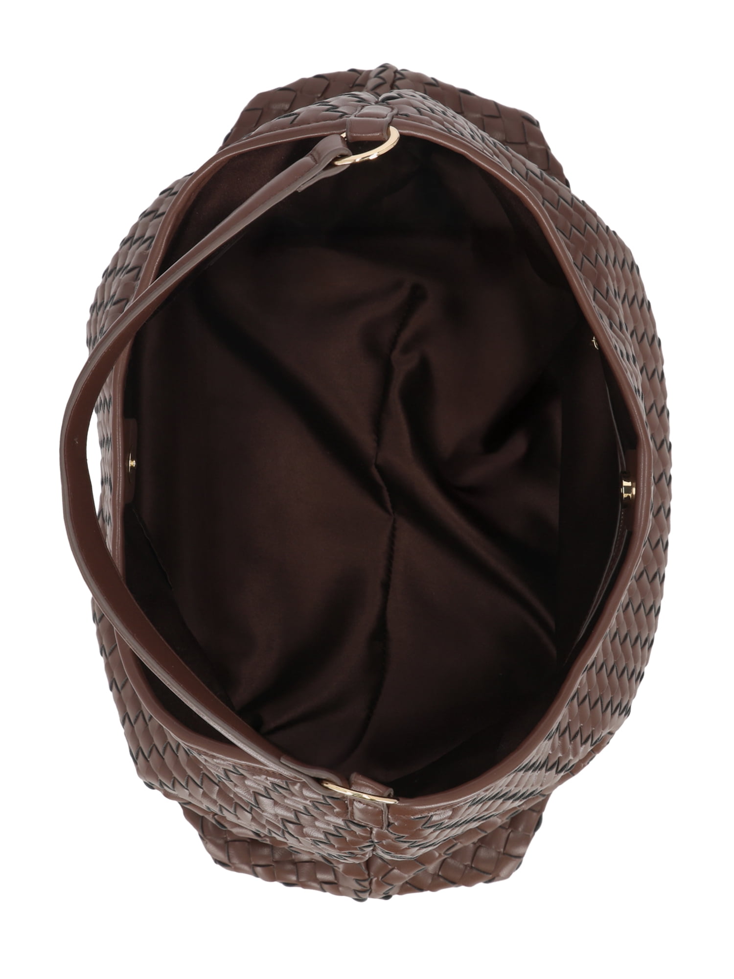 Scenario Women's Faux Leather Woven Hobo Shoulder Bag, Warm Chocolate