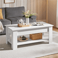 thumbnail image 3 of Topeakmart 47.5in Wooden Lift Top Coffee Table with Hidden Compartment for Living Room, White, 3 of 13