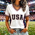 thumbnail image 4 of Fgvctg Mexico Soccer Jersey Vintage Mexico Eagle Soccer Print V Neck T Shirts for Women,Green White Red Flag Graphic Casual Short Sleeve Football Game Day Tee Complexion S, 4 of 4