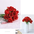 thumbnail image 4 of Coolmade 9Pcs Artificial Flower Rose Bouquet Fake Flower Silk Plastic Artificial Rose,Red, 4 of 5