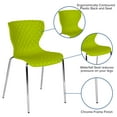 thumbnail image 6 of Emma + Oliver Contemporary Design Citrus Green Plastic Stack Chair, 6 of 13
