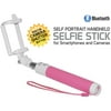 Cellet Self-Portrait Handheld Bluetooth Selfie Stick for Smartphones, Pink