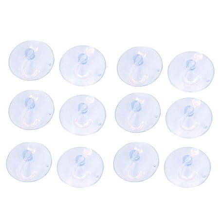 - Uxcell 50mm Dia Bathroom Wall Window Plastic Suction Cup Hook Clear 12Pcs
