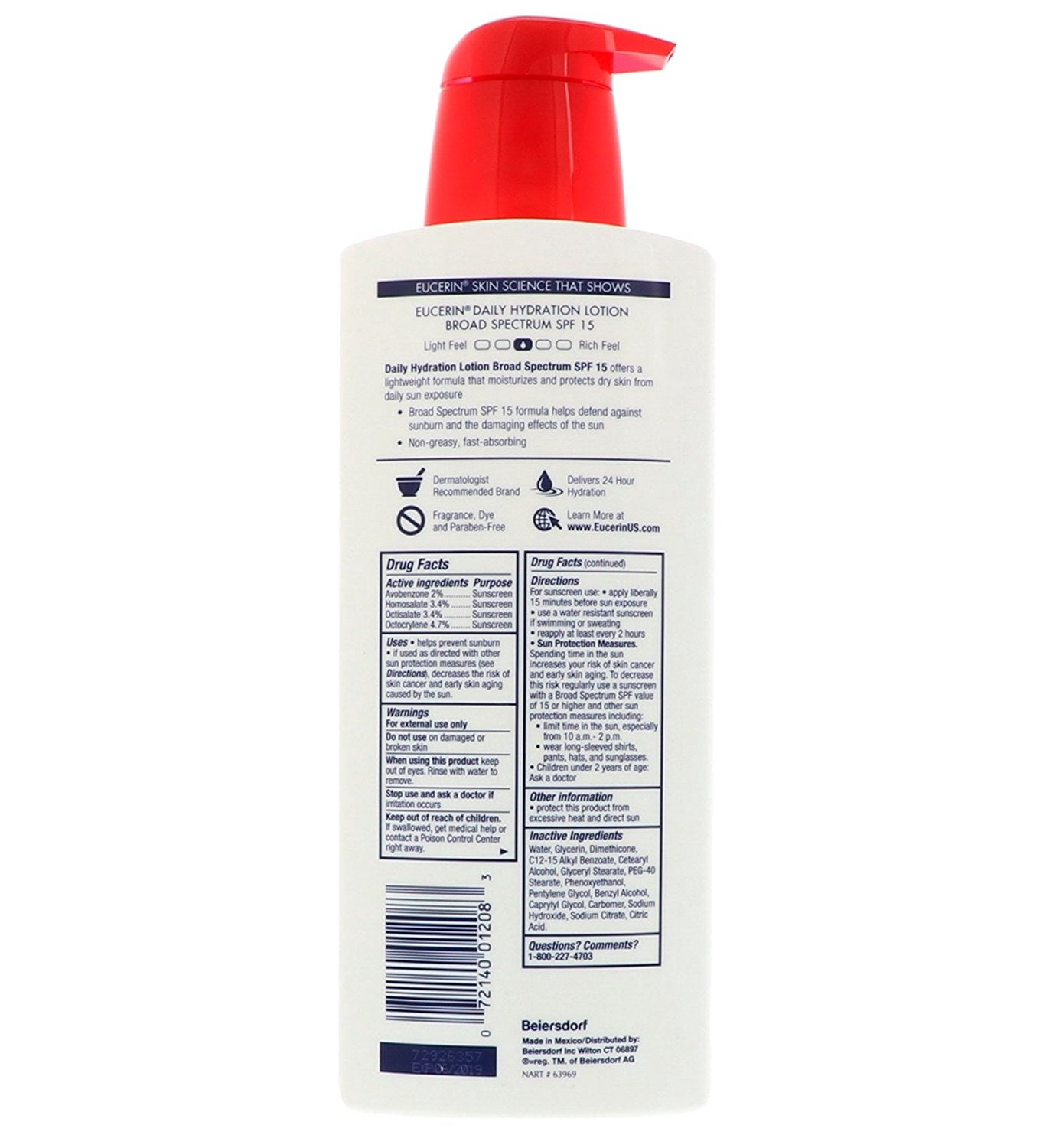 eucerin daily protection spf 15 - 16.9 oz