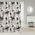 thumbnail image 2 of Manfei Western Cowboy Boots Hats Shower Curtain 72Wx78L,Rustic Cactus Cattle Bath Curtain,Off White Black, 2 of 6