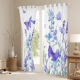 thumbnail image 3 of jejeloiu Cute Butterflies Blackout Curtains,Rustic Lavender Curtains Pack of 2 (38x45 Each),Purple White Window Curtains For Princess,Super Cozy Room Decor, 3 of 6