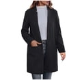 thumbnail image 2 of Black and Friday Clothing Sales Idoravan Coats for Women Plus Size Clearance Fashion Women Long Sleeved Cardigan Print Designs Relaxed Loose Fitting Long Sleeved Black S, 2 of 6
