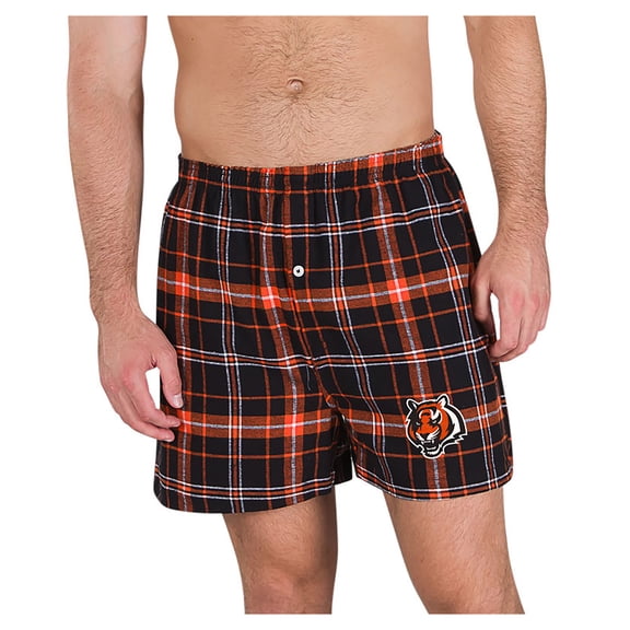 Men's Concepts Sport Black/Orange Cincinnati Bengals Ultimate Flannel Boxers