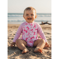 thumbnail image 6 of BemeyourBBs Toddler Baby Girl Bow Swimsuit Infant Girl Bathing Suit One Piece Swimsuits Long Sleeve Rash Guard Swimwear Zipper Summer Beach Wear, 6 of 9