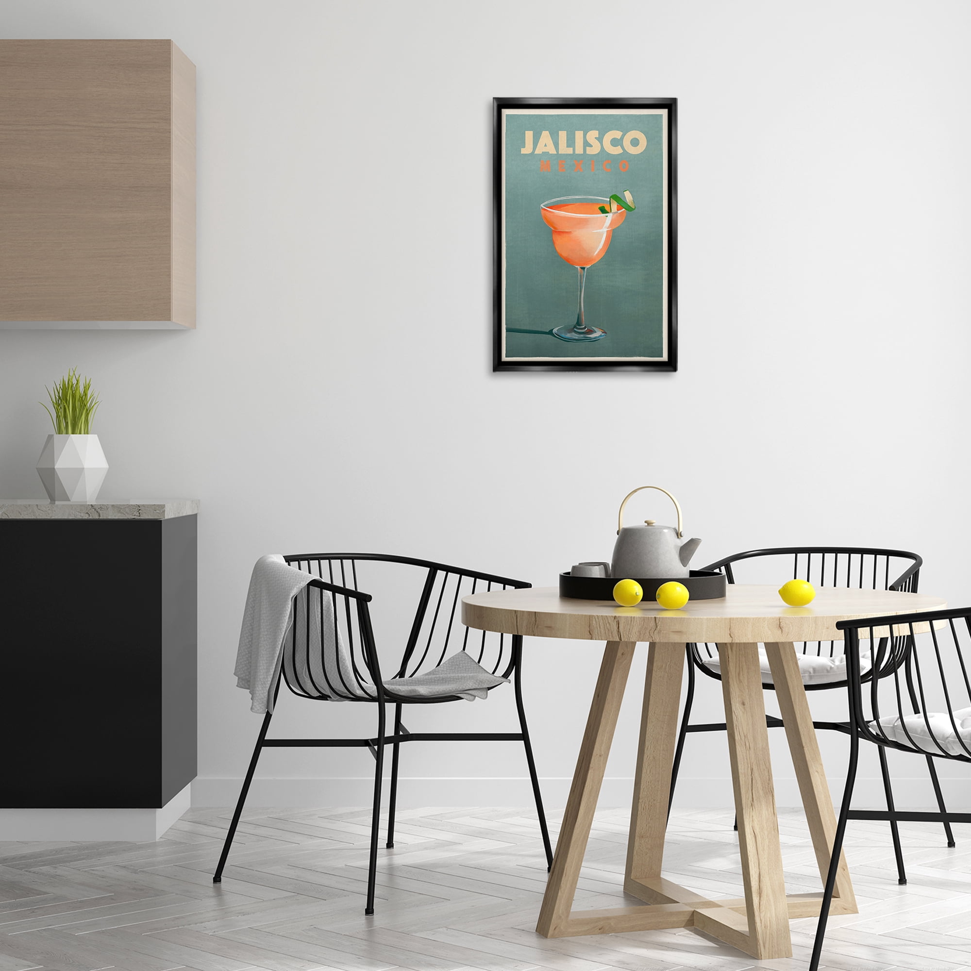 Stupell Industries Jalisco Mexico Cocktail Food & Beverage Painting Black Floater Framed Canvas Art Print Wall Art, 17 x 25