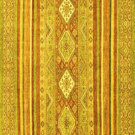 Ahgly Company Indoor Square Abstract Yellow Modern Area Rugs, 5' Square